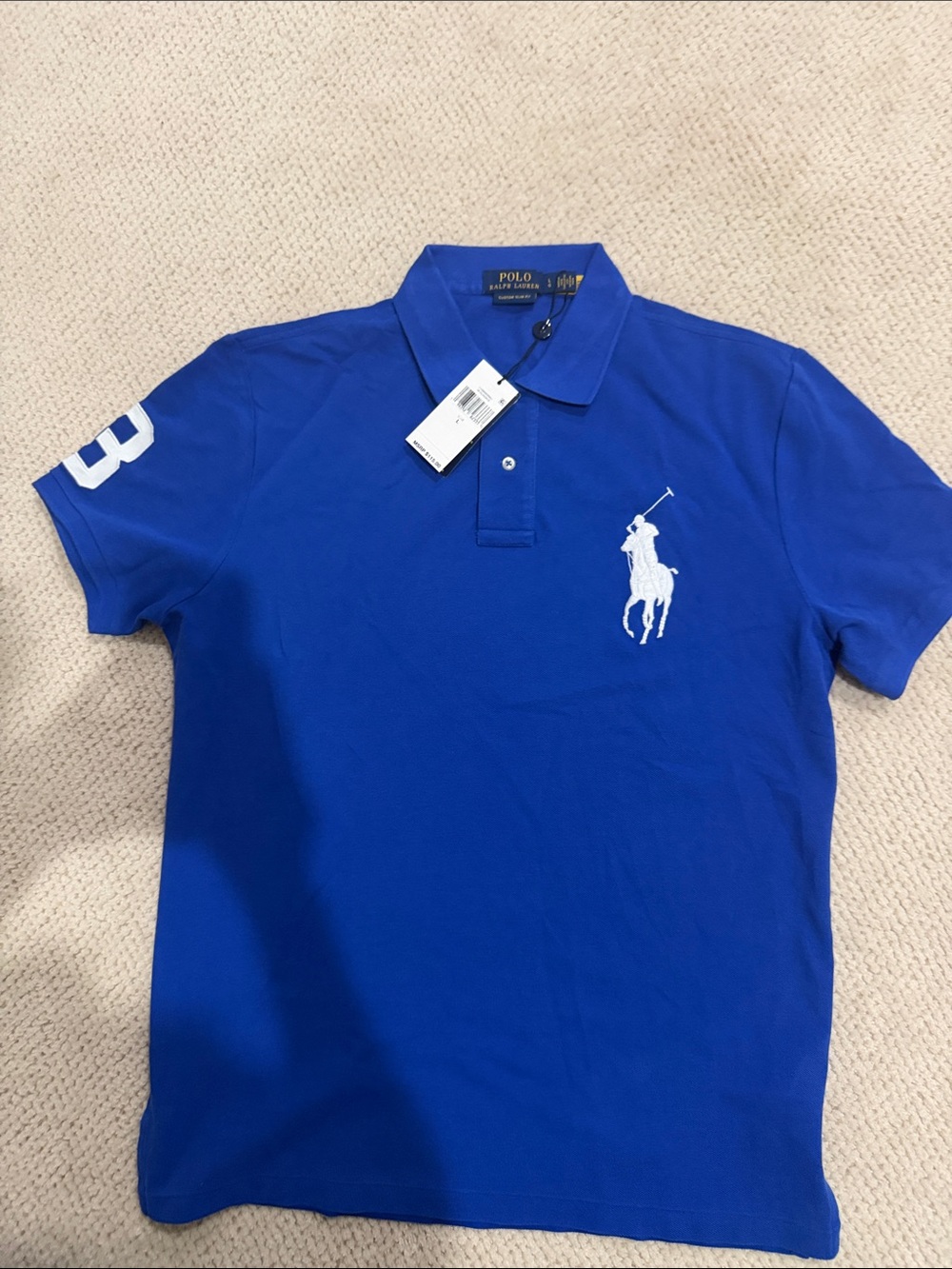 Polo by Ralph Lauren Royal Blue Men’s Polo with White Pony Custom slim fit large